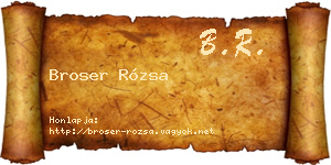 Broser Rózsa névjegykártya